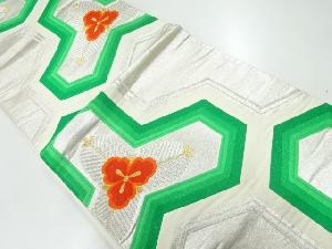 アンティーク　毘沙門亀甲に若松模様織出し袋帯（材料）